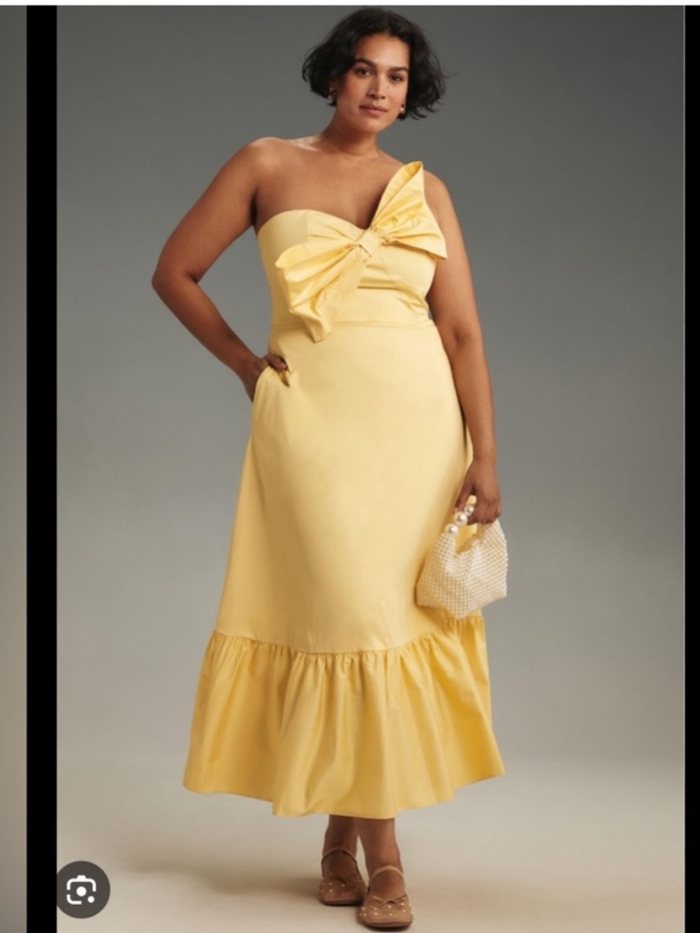 NWOT $218 Anthropologie Hutch Bow Tie Maxi Dress Canary Color Size 18W